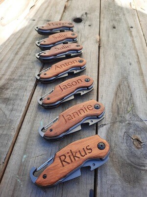 Pocket Knife - Custom Engraving on Wood
custom engraving
gift for him
gift for dad
groomsmen
box filler
