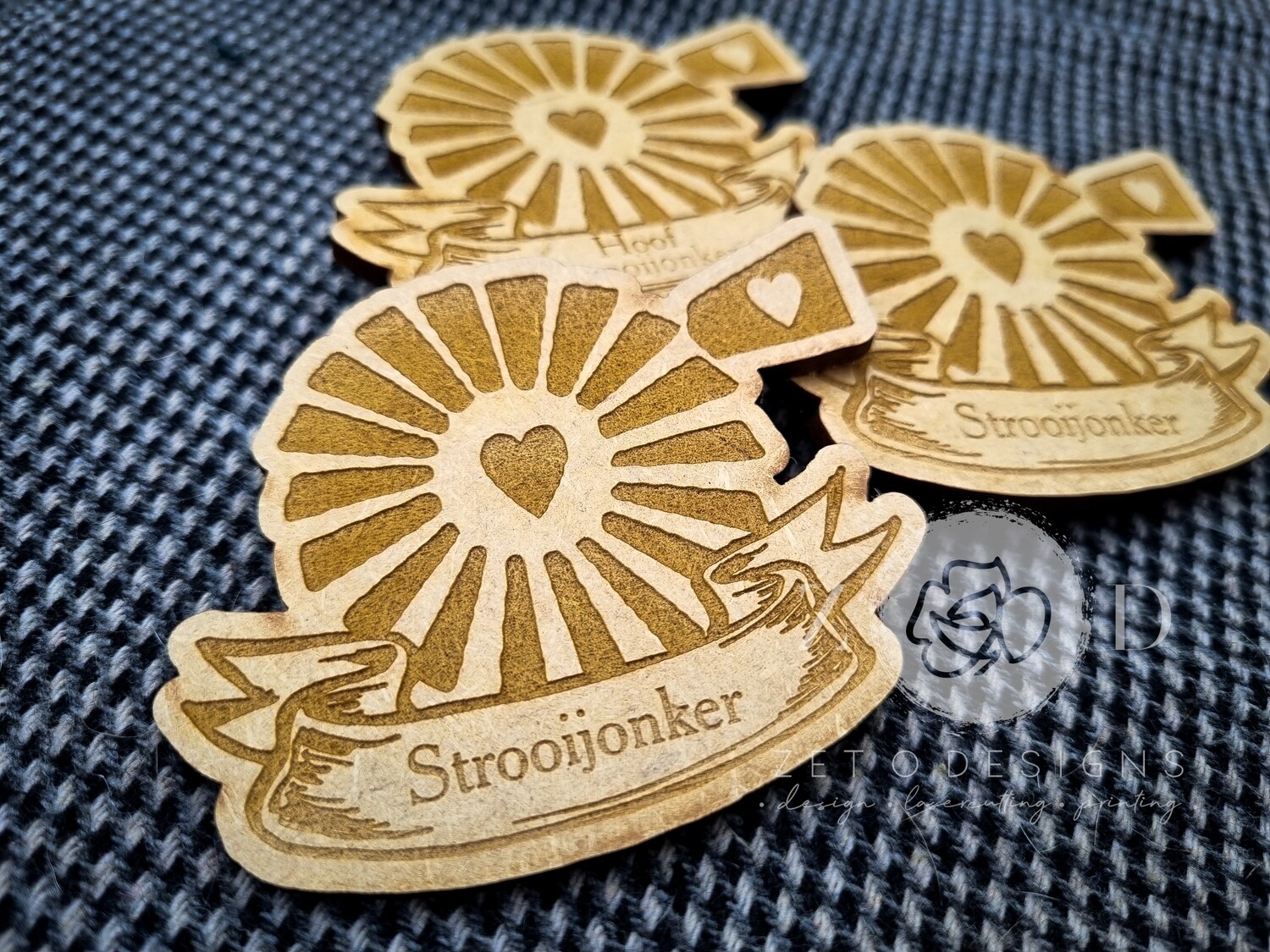 Boutoniere Badges - Motif on MDF Wood Custom Boutonniere Pins -Motif on MDF Wood