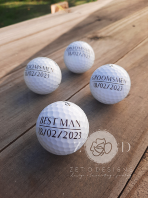 Custom-printed golf ball with personalized logo design