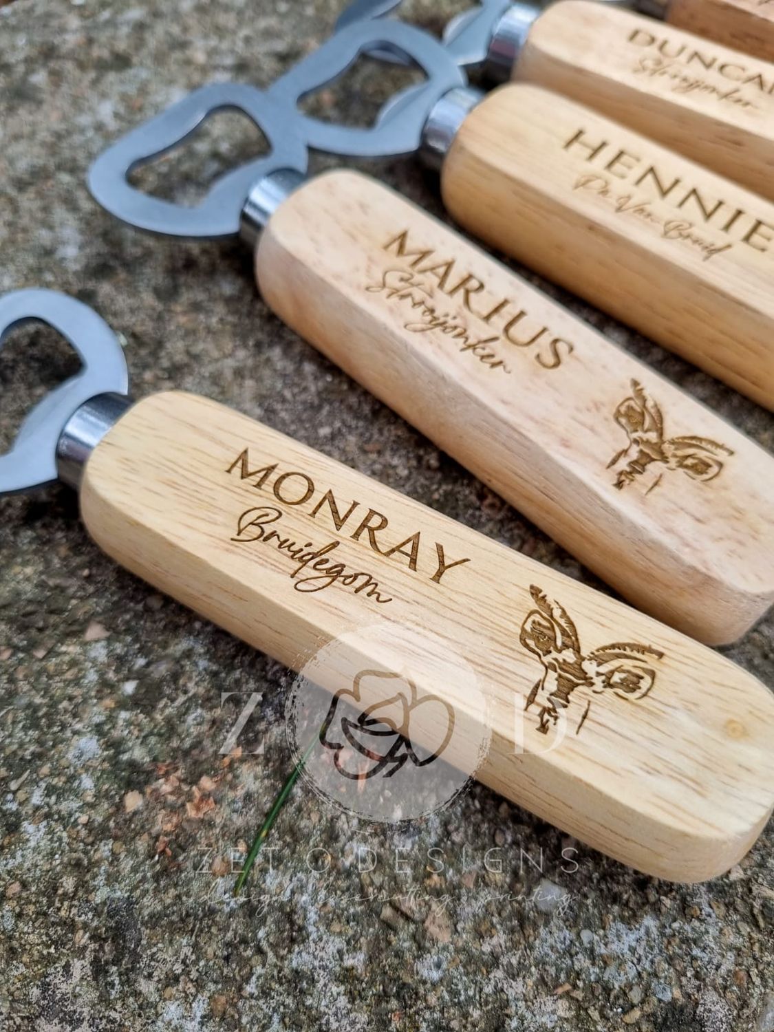 Custom Wooden Bottle Opener with Personalized Engraving
