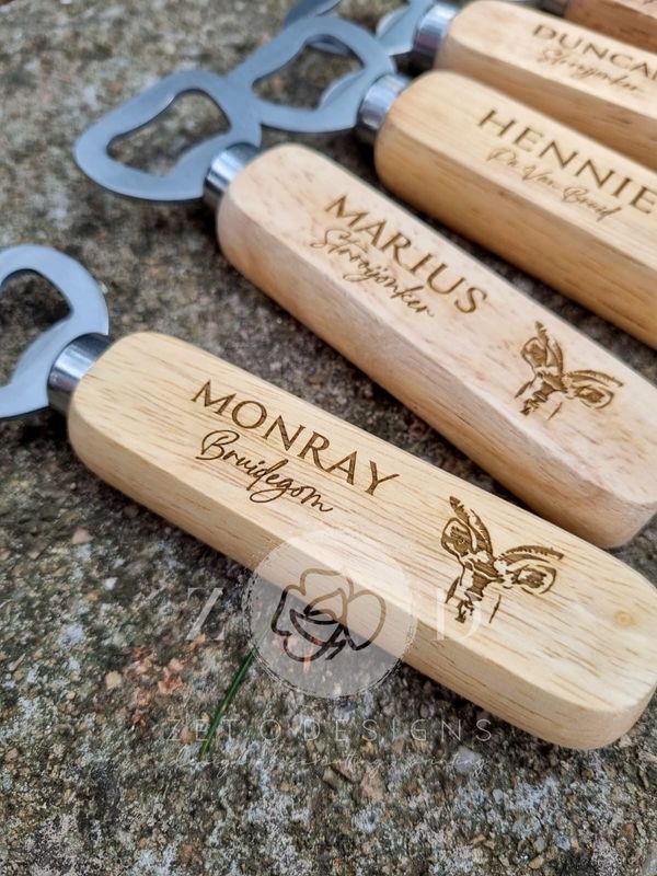 Bottle Opener - Custom Engraving on Wood