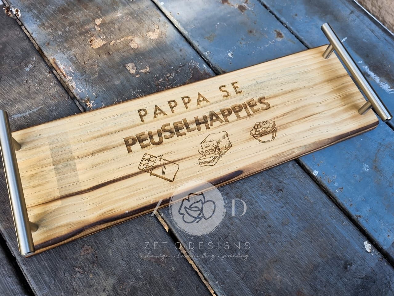 "Wooden serving board with a variety of snacks including crackers, cheese, and fruits."
