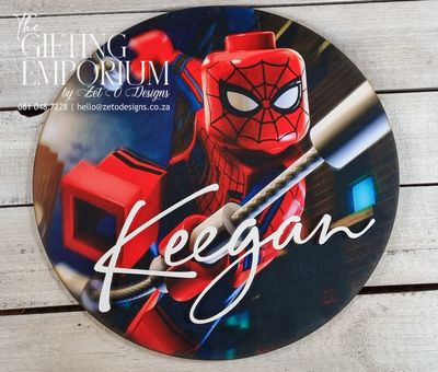 "Personalized wooden name board with raised 3D lettering."
