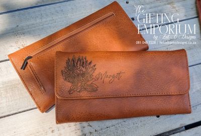 Wallet Ladies - Custom Engraving on PU Leather [Floral]