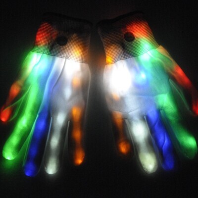 1Pair Chic LED Light Up Skeleton Hand Gloves Halloween Christmas