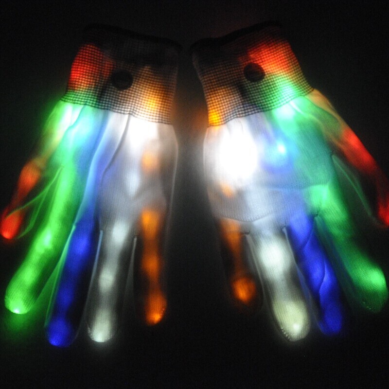 1Pair Chic LED Light Up Skeleton Hand Gloves Halloween Christmas