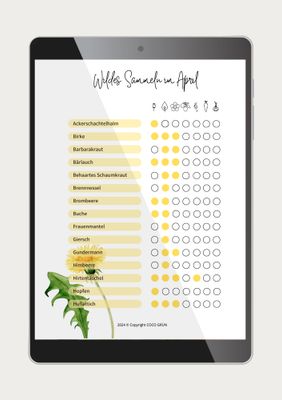 Sammelkalender für essbare Wildpflanzen Sammelkalender für essbare Wildpflanzen
