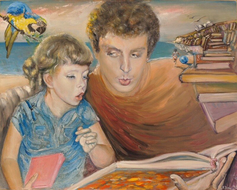 The giclée of the original oil painting  &quot;A TASTE FOR LEARNING&quot;