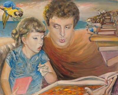 The giclée of the original oil painting "A TASTE FOR LEARNING"