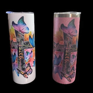 Faith &amp; Butterflies Tumbler