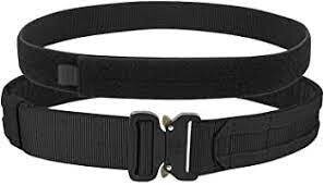 KRYDEX Tactical Belt 2-piece W/ Cobra Buckle  Black   1.75&quot; L