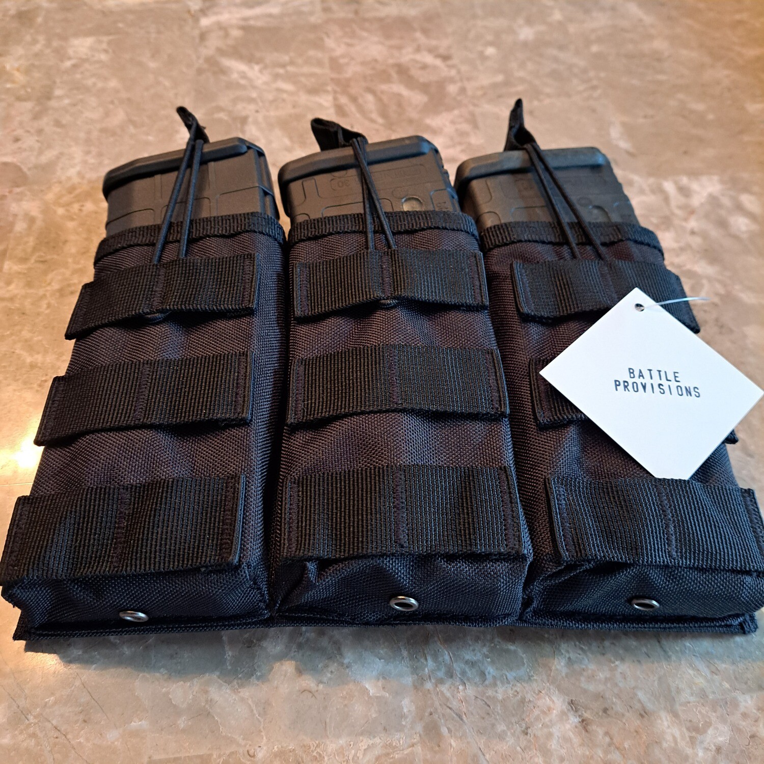 BATTLE PROVISIONS TRIPLE MOLLE MAG POUCH BLACK