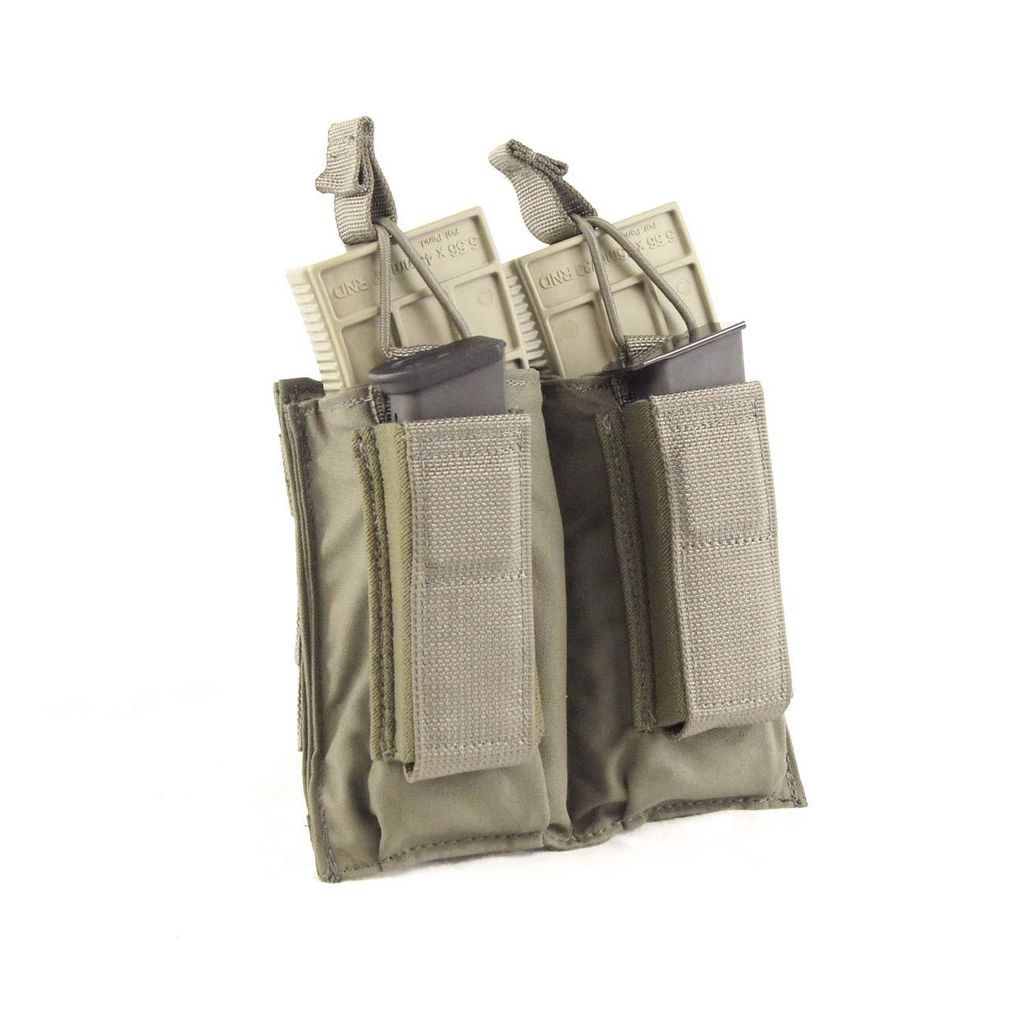 T.A.G. Molle Tactical Double Shingle Pistol Enhanced Magazine Pouch for Military Law Enforcement -RANGER GREEN