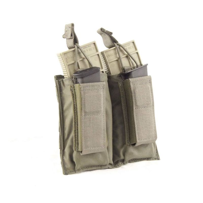 T.A.G. Molle Tactical Double Shingle Pistol Enhanced Magazine Pouch for Military Law Enforcement -RANGER GREEN