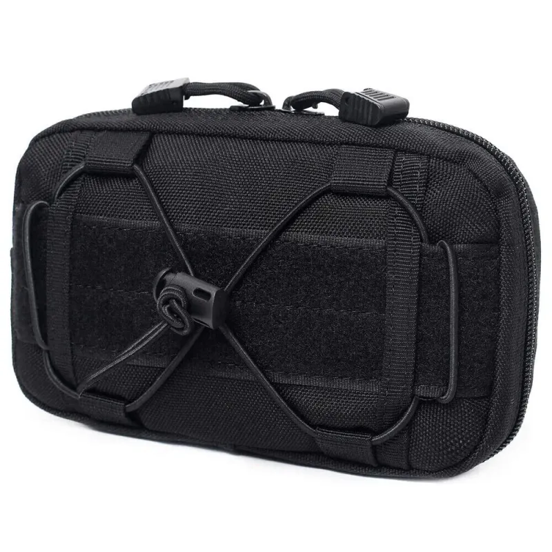Tactical Molle Horizontal Admin Pouch Compact 1000D Utility EDC Tool Storage Bag      BLACK