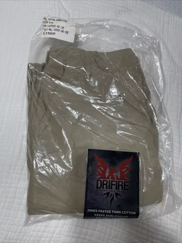 DRIFIRE Tactical Combat Pants MSA-Paraclete Khaki 32R Medium* Flame Resistant SF