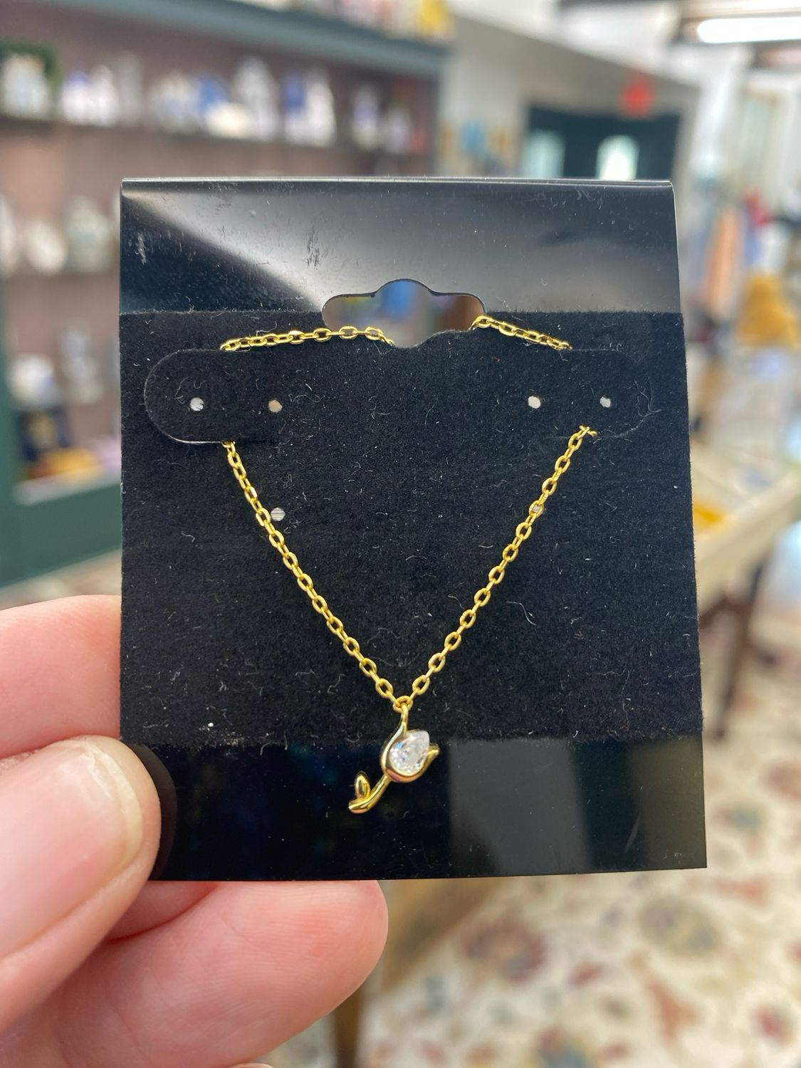 •NECKLACE• Dainty Dangling Tulip Charm
