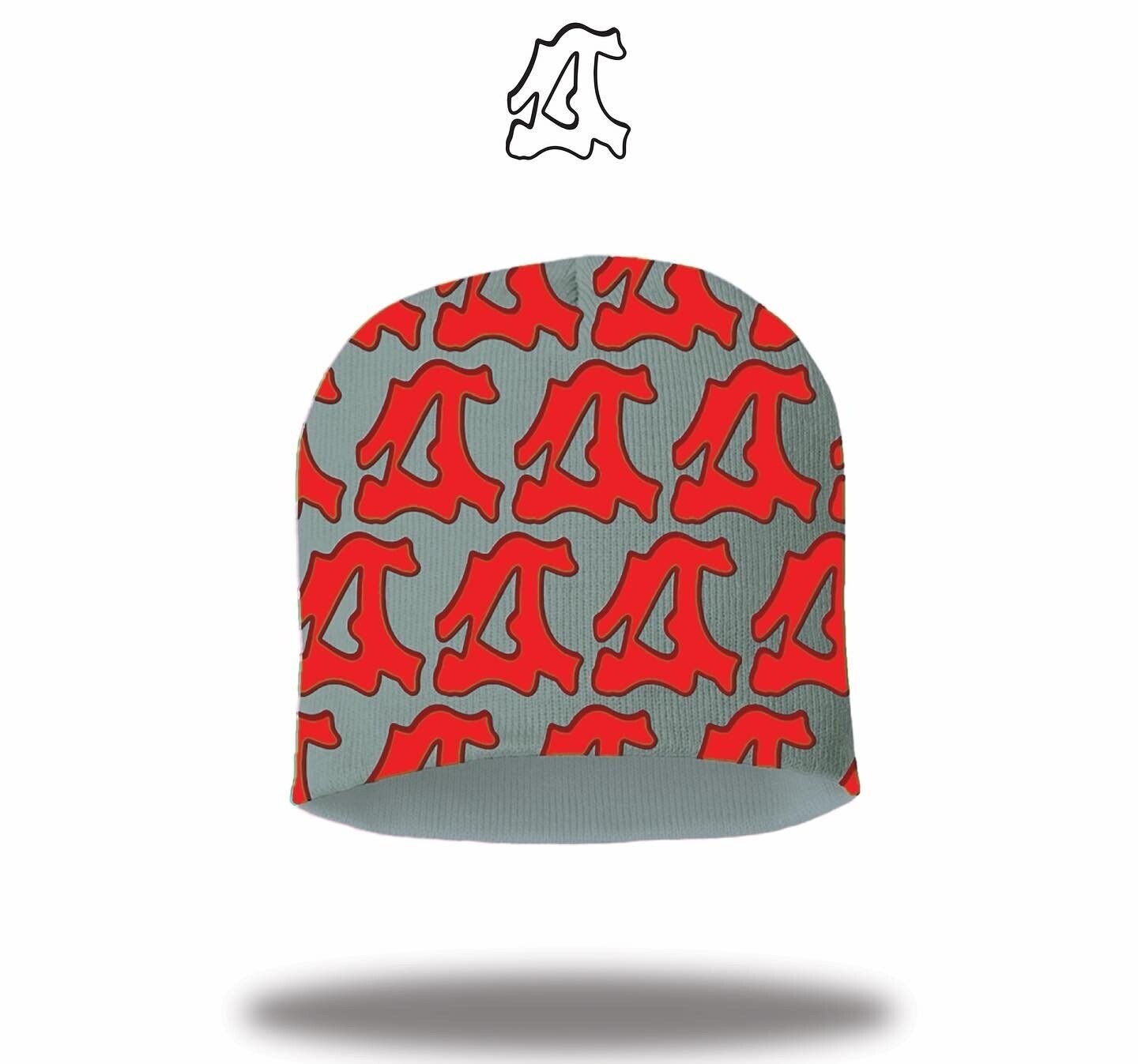 "Digital Ties" Gray/Red Beanie