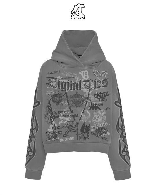 Digital Ties “Chaos 2.0” Smoke Grey Hoodie