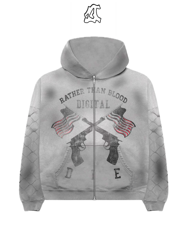 Digital or Die Gun Zip-Up (Grey)