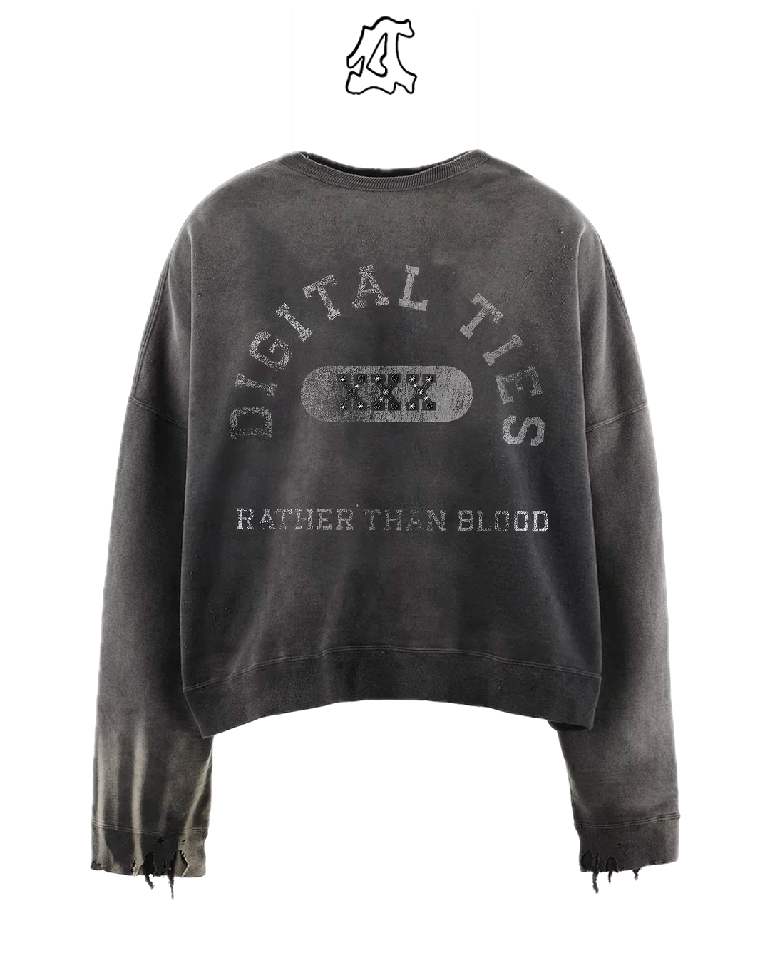Digital Ties "XXX" Rhinestone Crewneck