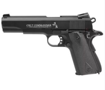 Pistola COLT COMMANDER Negra CO2 BB Cal. .177 325 fps Retroceso