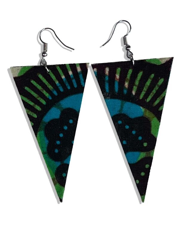 Ankara Geometric Drop Earrings