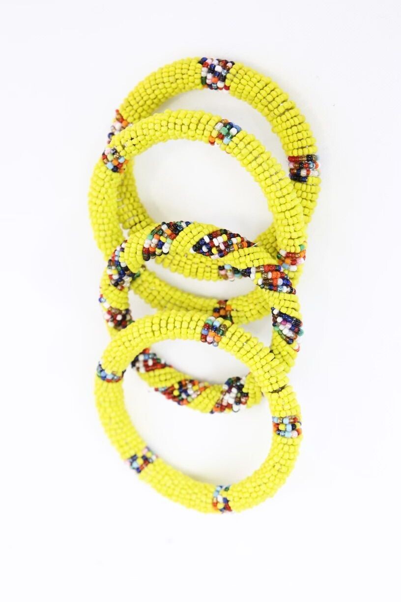 Maasai Beaded Bracelet - Yellow