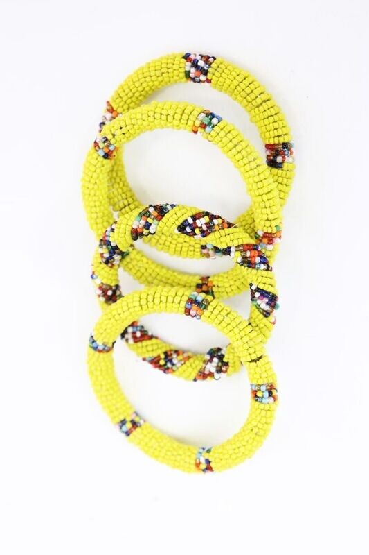 Maasai Beaded Bracelet - Yellow