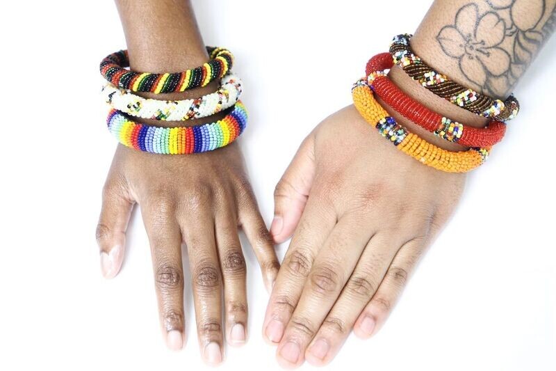 Maasai Beaded Bracelet - Orange