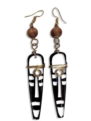 Tribal Drop Earrings - Black & White Tribal Drop Earrings - Black & White