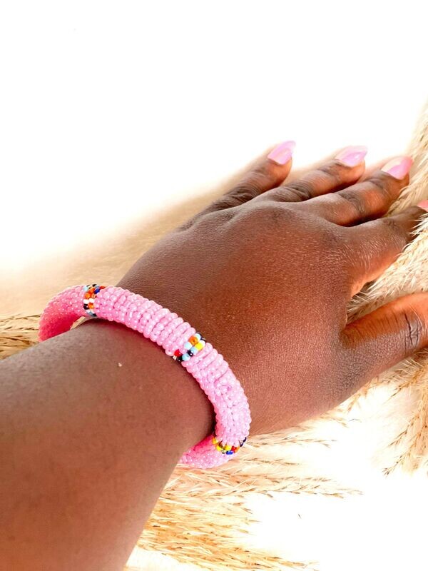 Maasai Beaded Bracelet - Pink
