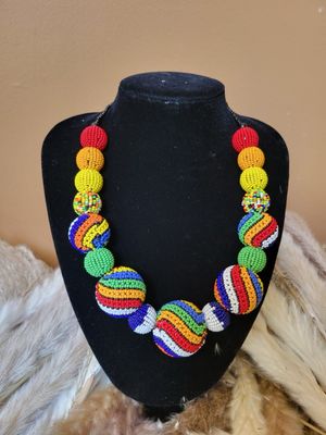 Katachi Graduated Bead Statement Necklace KD Katachi Graduated Bead Statement Necklace KD