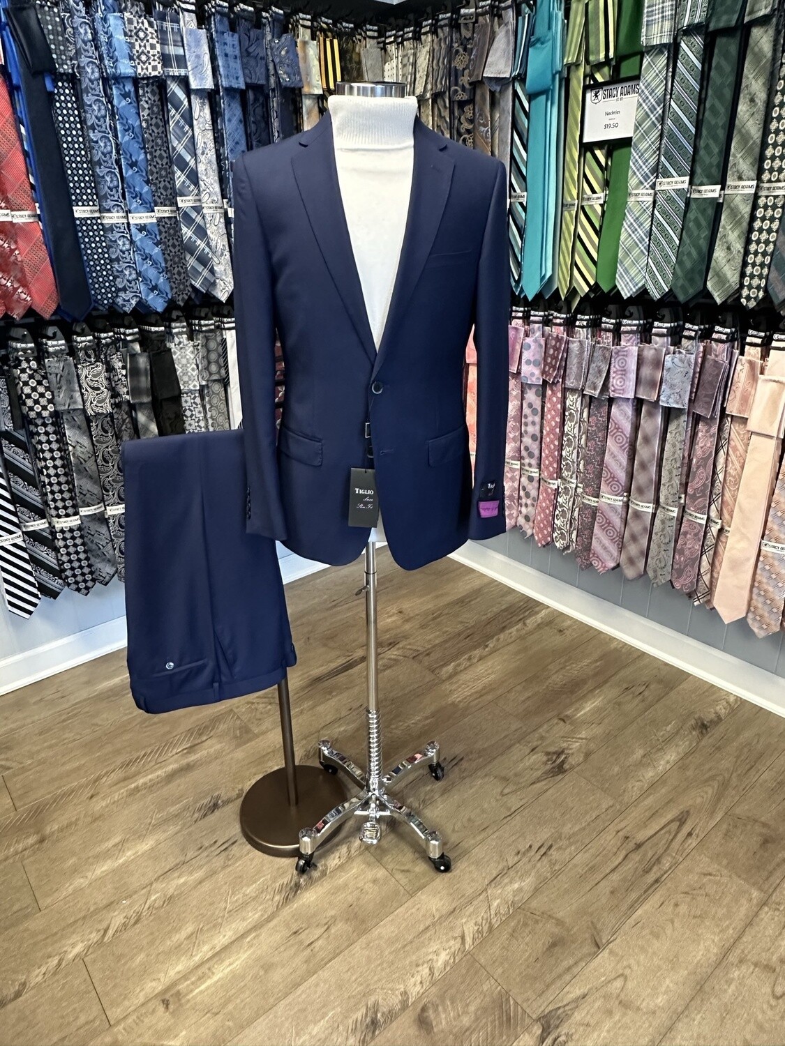 Tiglio Porto 2pc Slim Fit Suit French Blue TIG5966