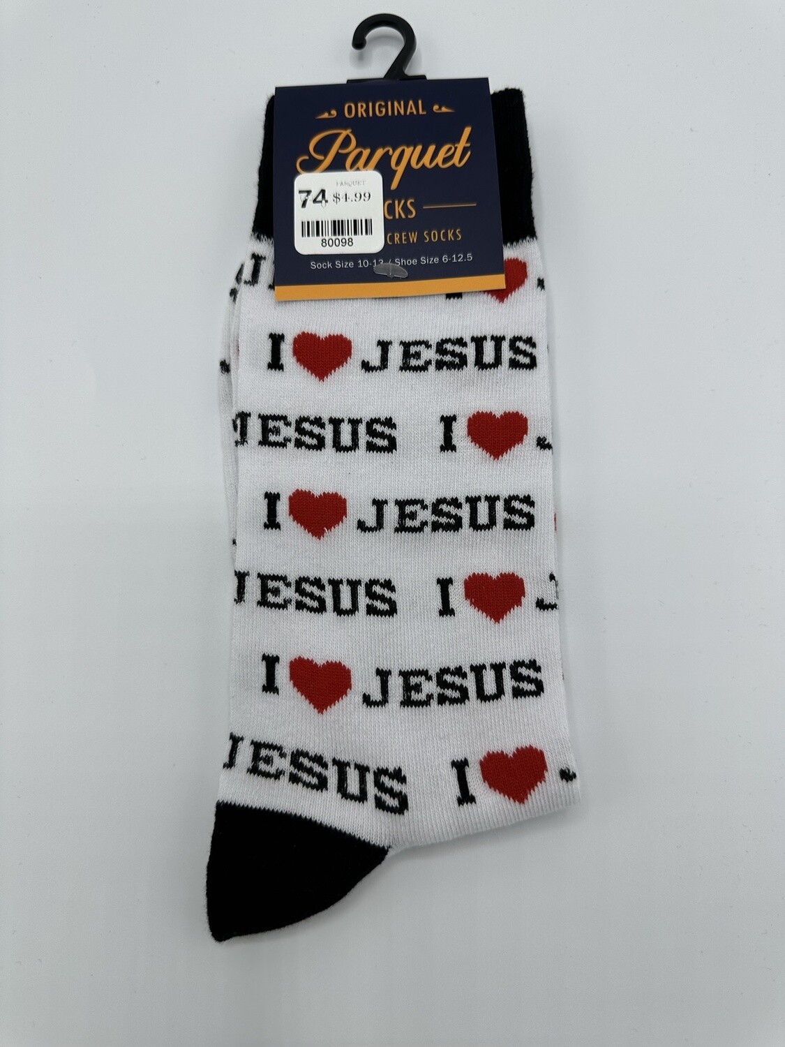 I Love Jesus - sock size 10-13