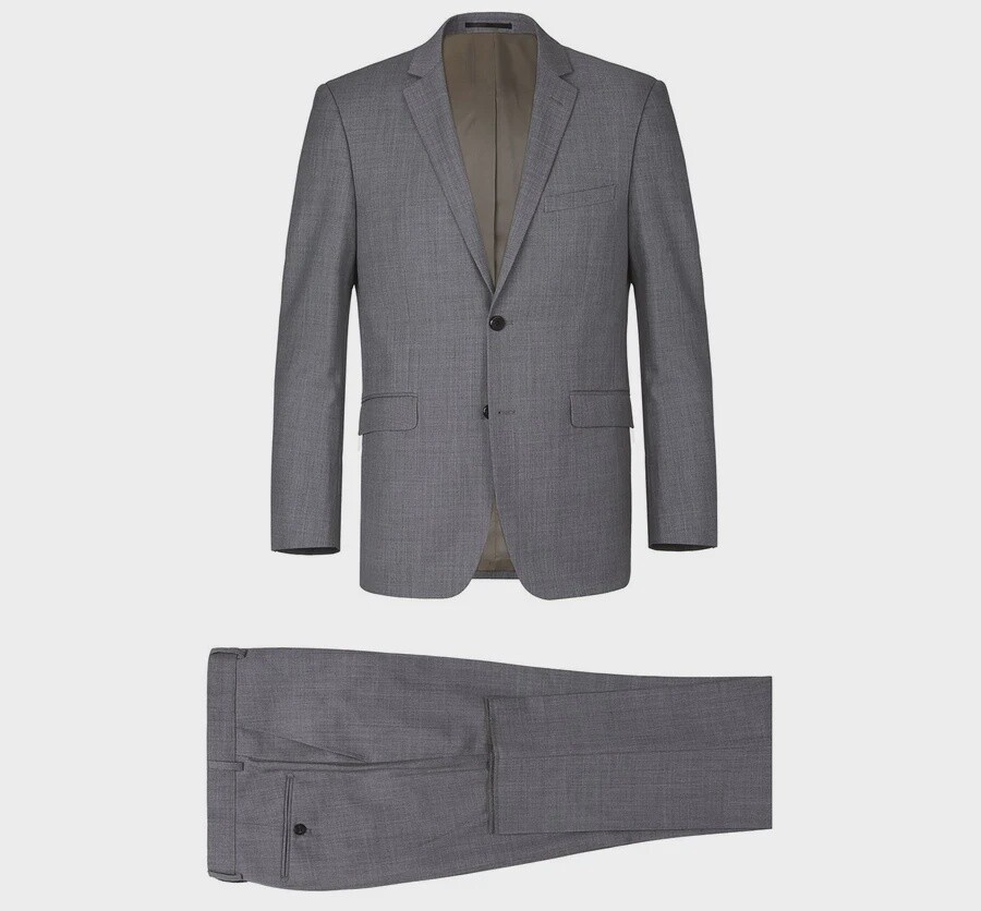 Renoir Grey 508-3 100% Wool Suit - 2pc