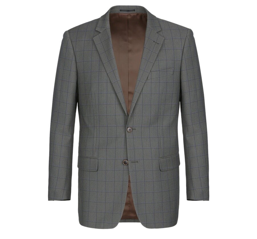 Renoir 292-2 Men's Two Piece Classic Fit Windowpane Check - 2pc Suit