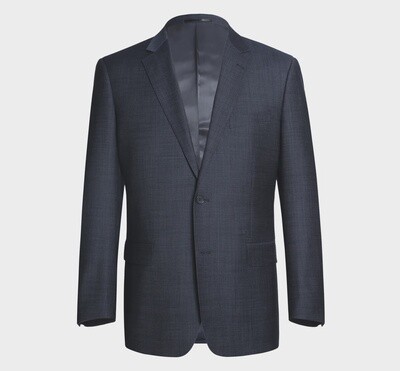 558-3 Two Piece Classic Fit Wool Blend Suit - Navy