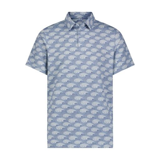 BLUE WAVES PRINT PERFORMANCE POLO