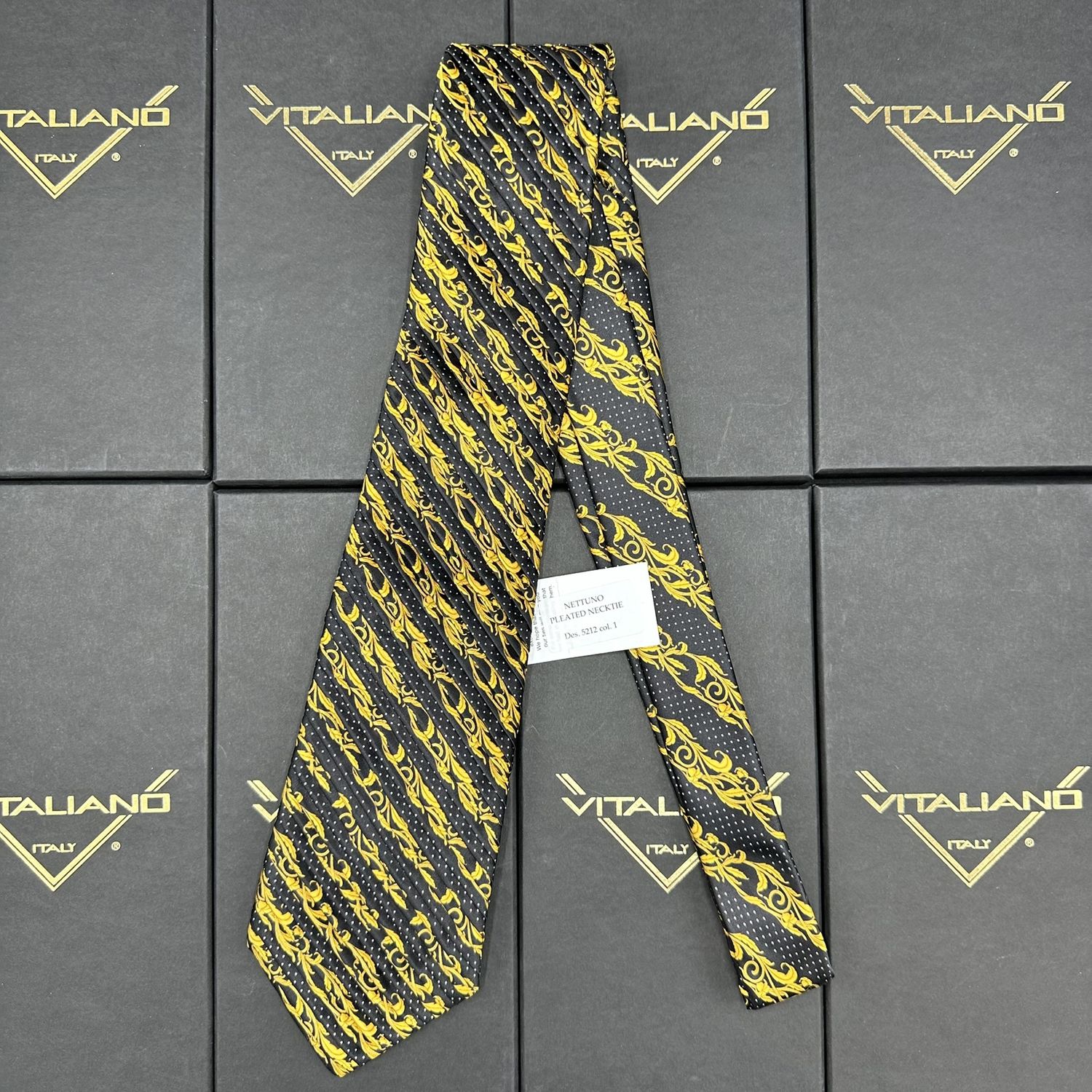 Vitaliano 16000 Nettuno Pleated Necktie Des 5212 Color 1