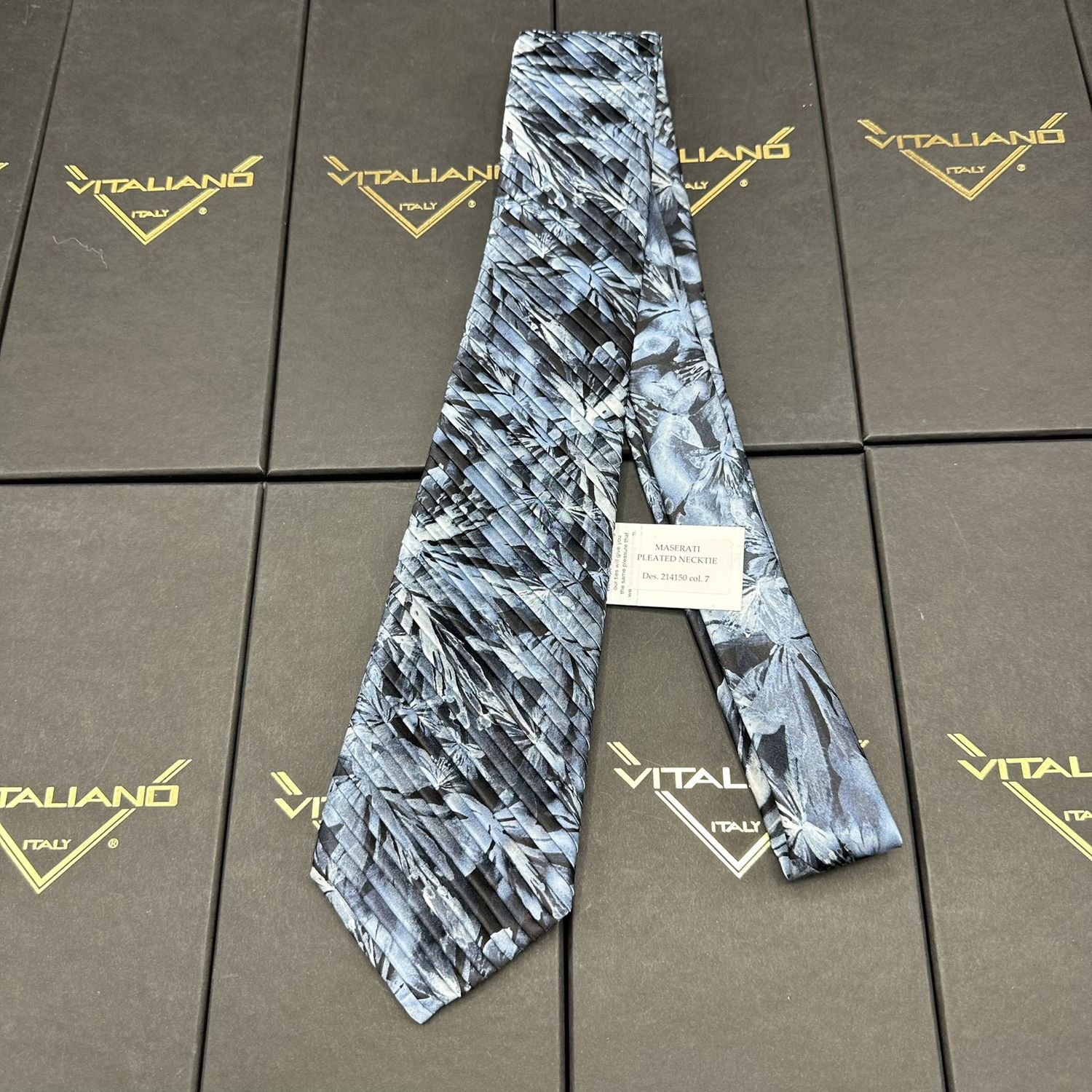 Vitaliano 16023 Maserati Pleated Necktie Des 214150 col 7