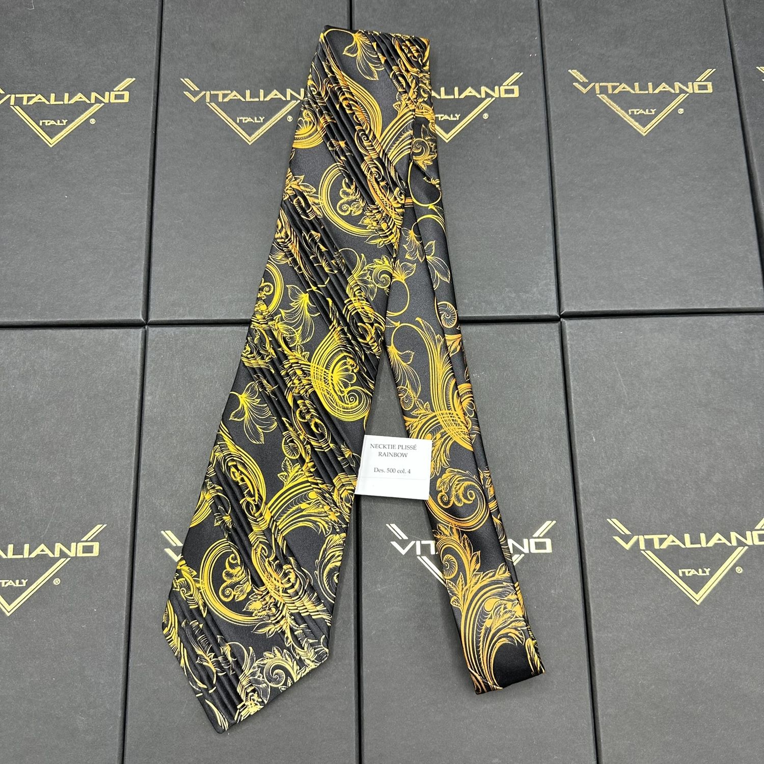 Vitaliano 16034 Pleated Necktie Plisse Rainbow Des 500 col 4