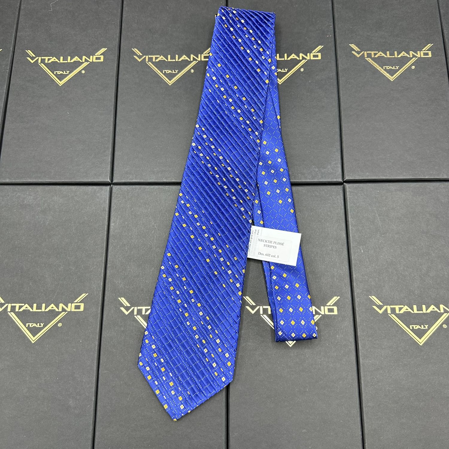 Vitaliano 16033 Pleated Necktie Plisse Stripes Des 602 col 5