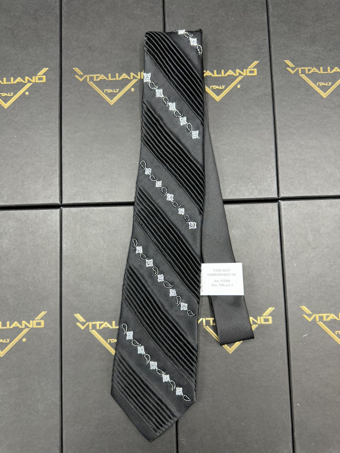 Vitaliano 16078 Chicago Embroidered Tie Art VIT006 Des 1296 col 5
