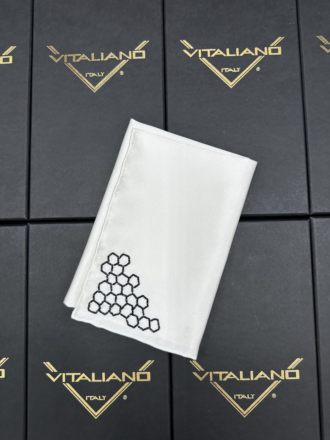 Vitaliano 16085 Handkerchiefs matching Net Embroidered Necktie Art VIT003 Des 1000 col 6