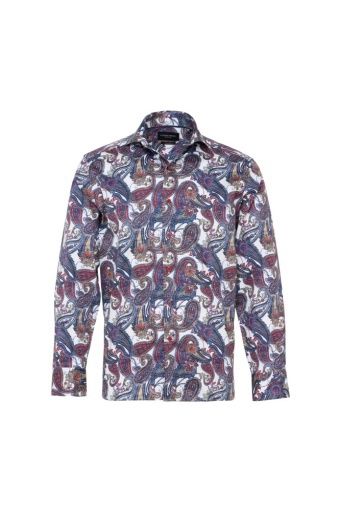 Vibrant Multi-Color Paisley Cotton LS Shirt