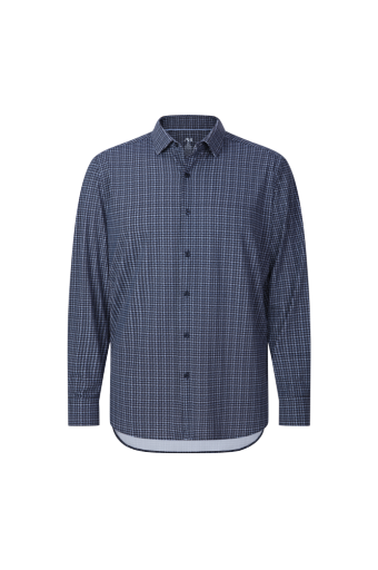 Indigo Performance Stretch Printed Sport Shirt, Size: M
