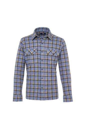 Indigo Plaid Stretch Shacket