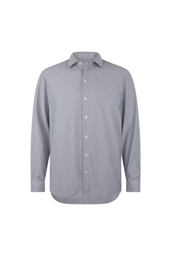 Melange Grey Performance Striped Shirt, Size: M