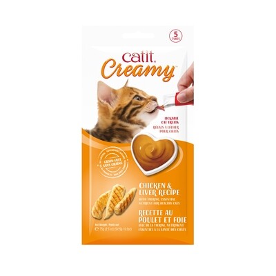 Catit Creamy Lickable Cat Treat - Chicken &amp; Liver Flavour - 5 pack